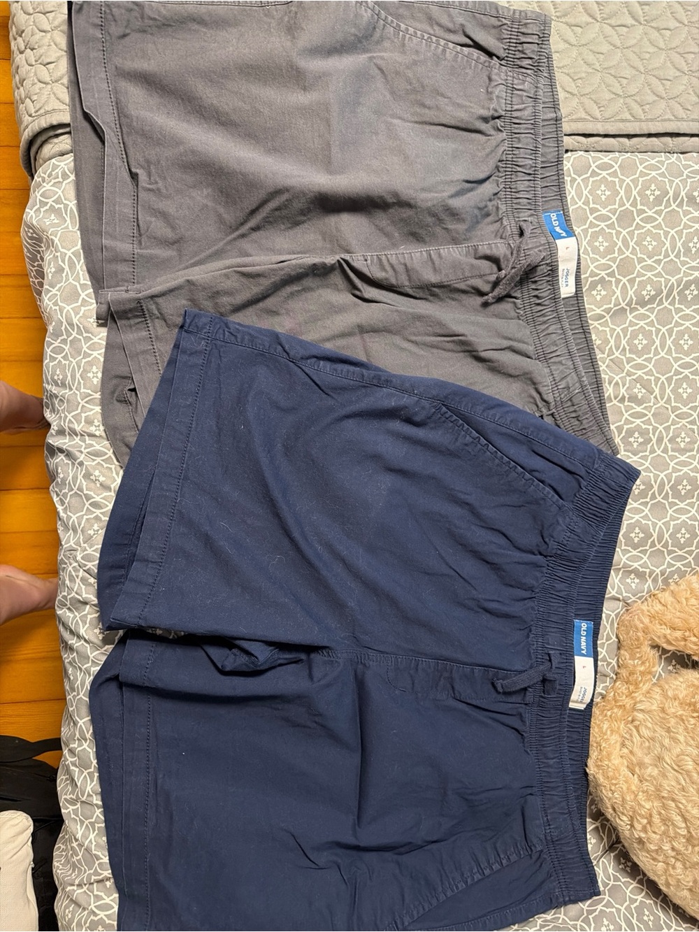 Lot of 2 Old Navy Built-In Flex Jogger Shorts - Navy & Gray - Size Large